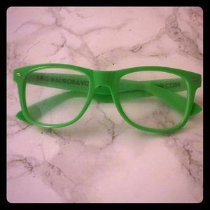 Bright green diffraction glasses